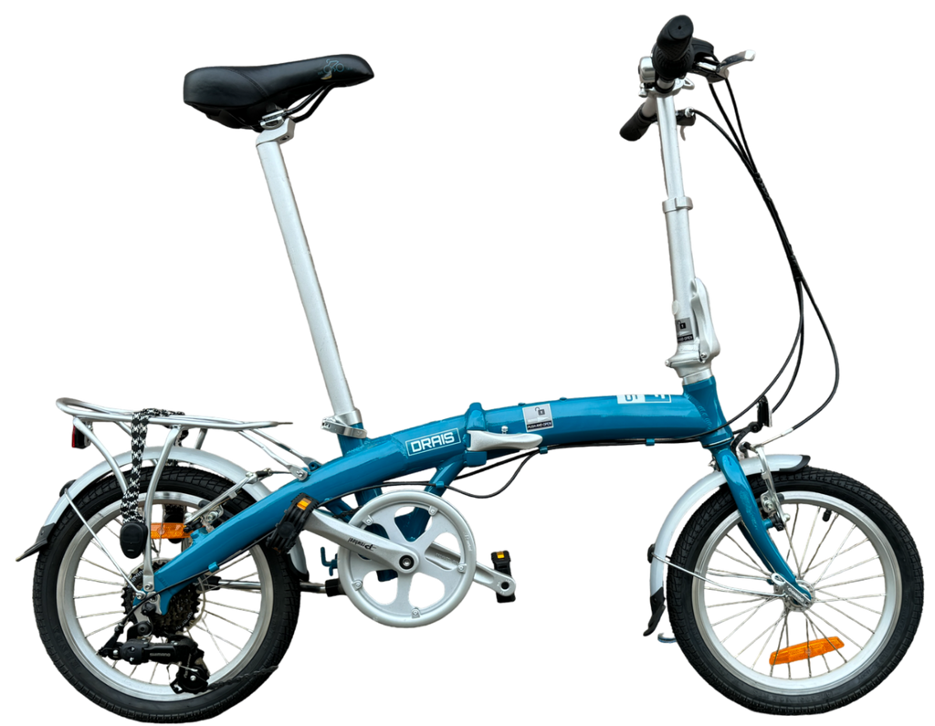 Blue folding bicycle