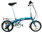 Blue folding bicycle