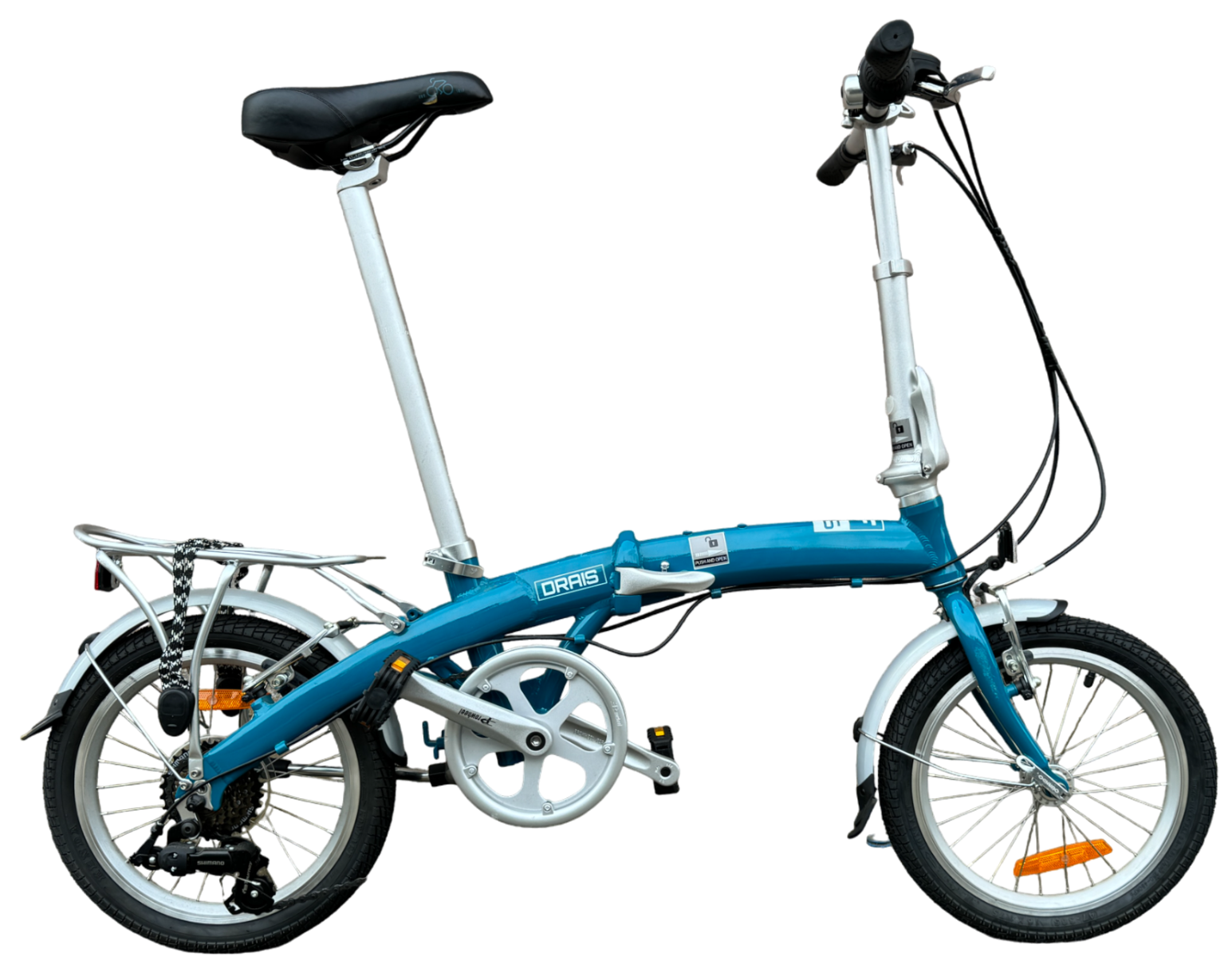 Blue folding bicycle