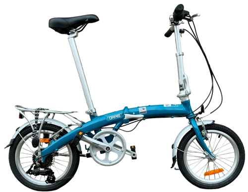 Blue folding bicycle