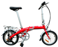 Red folding bicycle